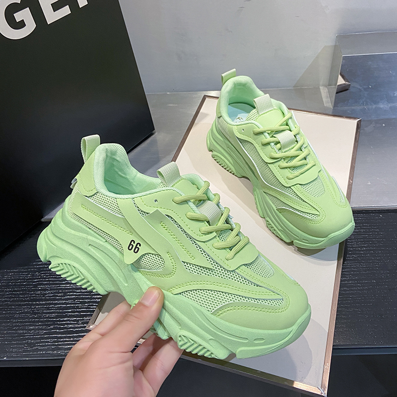 

Fashion New Women High Heel Chunky Sneakers Platform Old Dad Shoes Female Flat Outdoor Walking Footwear Lace-Up Chaussure Femme