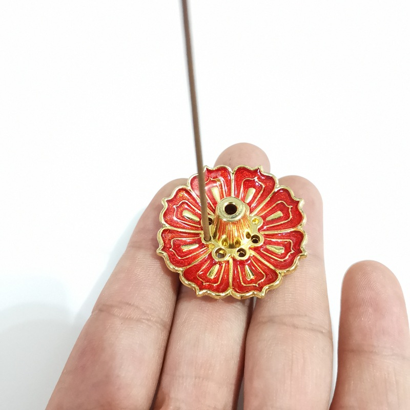 

9-Hole Lotus Incense Burners Holder Flower Copper Censer Plate for Sticks Fresh Air Cone Home Bedroom Toliet Decor 483 V2