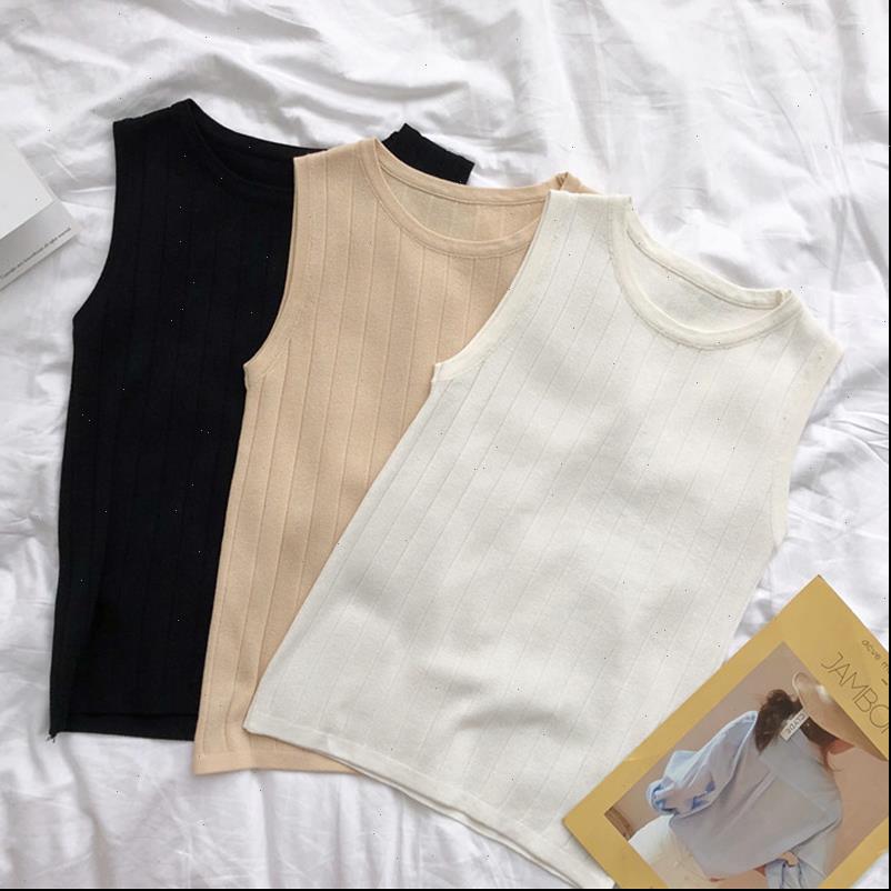 

mujer women cami black tank summer elasticity white knitted striped casual womens clothes camiseta haut femme verano