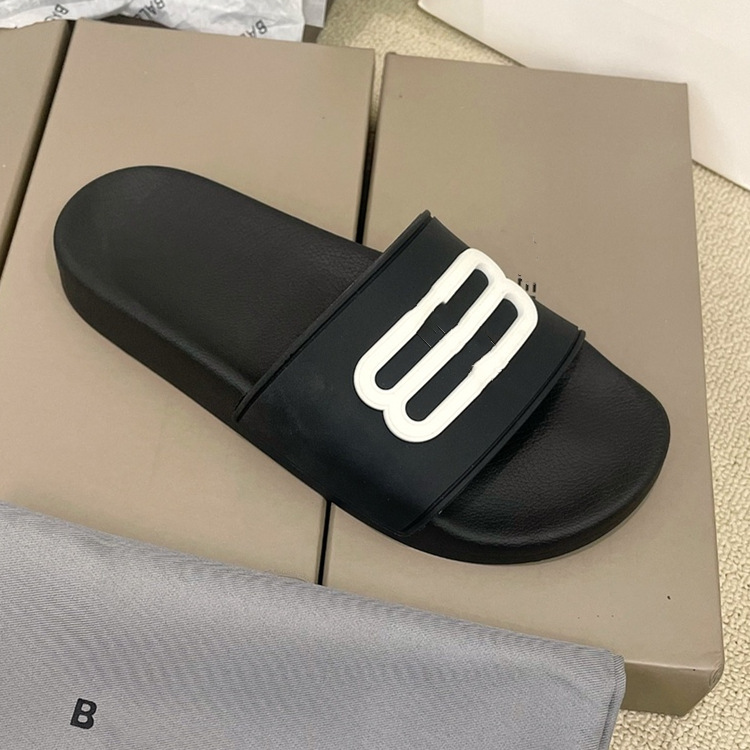 

paris slippers summer outdoor wear couple size fashion leisure luminous letter beach shoes outlets, Black