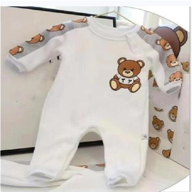 

Fashion Printing Baby Boy Girl Rompers Long Sleeve Infant Jumpsuit Casual Outfit 100% Cotton Kids Newborn Baby Clothes 0-24 Months, White