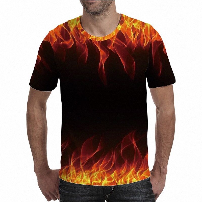 T-shirt Hommes T-shirt 3D Imprimer Imprimer Flamme graphique Plus Taille Cou rond Daily Holiday Print Housses à manches courtes Élégante Exagère