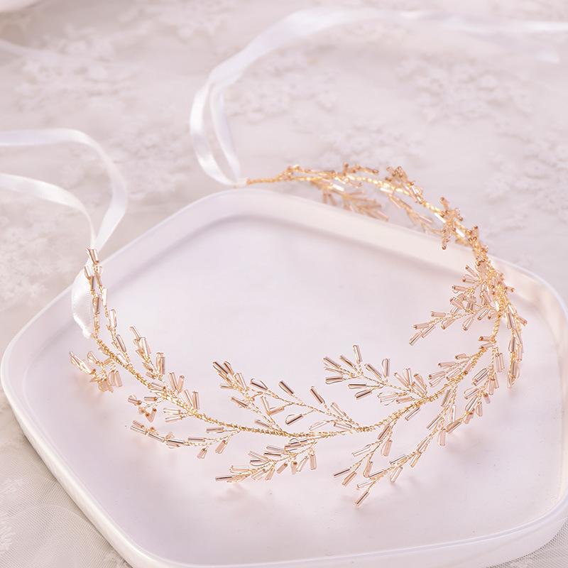 

Hair Clips & Barrettes Long Silver/Gold Color Women Headbands Wedding Jewelry Accessories Ribbon Bridal Head Decoration Ornament Tiara, Golden;silver