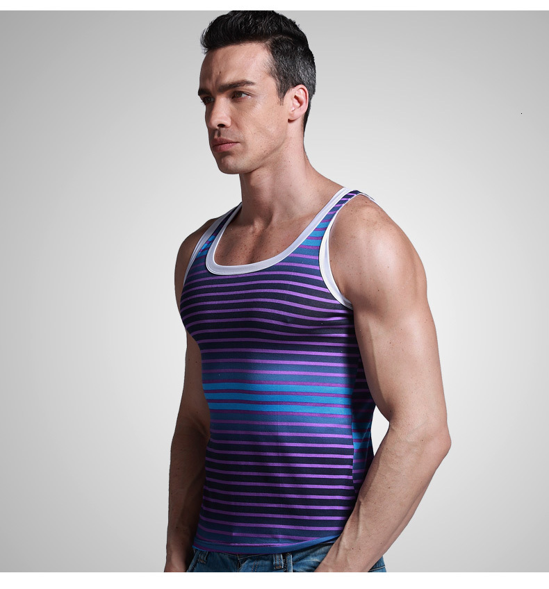 

Men' Tank Tops Fashion Men ' Vest Basic O -Neck Casual 2 Colors Size  M L Xl Mens Bodybuilding 5DR7, Purple