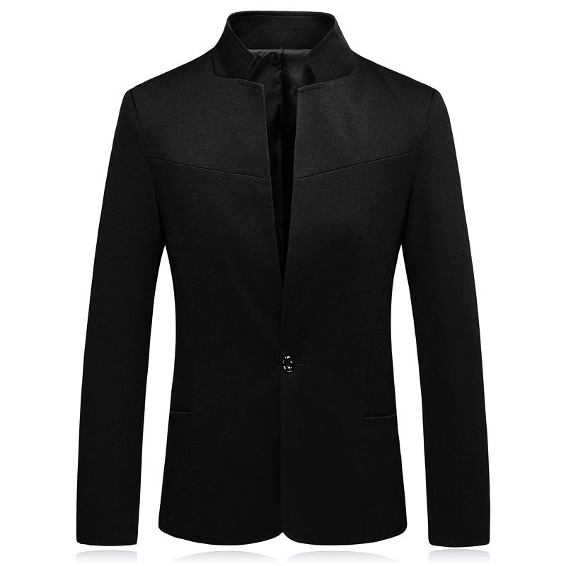 

Men' Suits & Blazers 2021 Men Black Suit Jacket Asia Size 4XL 5XL Leisure Coats Slim Design Stand Collar Blazer Jackets Man