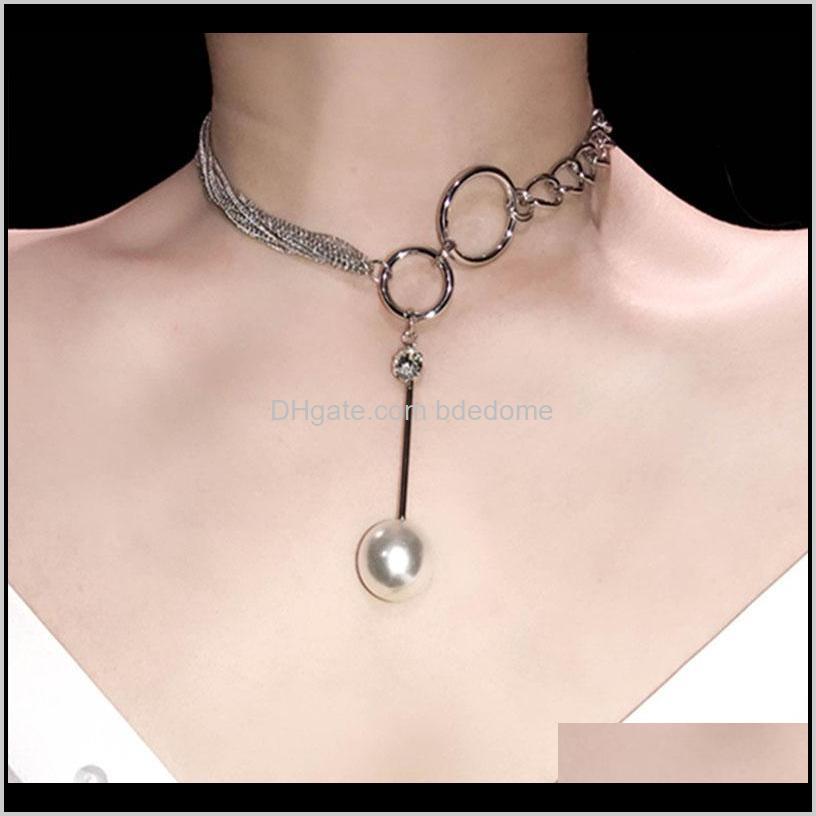 

Chokers Necklaces & Pendants Arrival With Pearl Choker For Women Fashion Jewelry Gold Color Chain Beautif Clavicle Necklace Drop Delivery 20