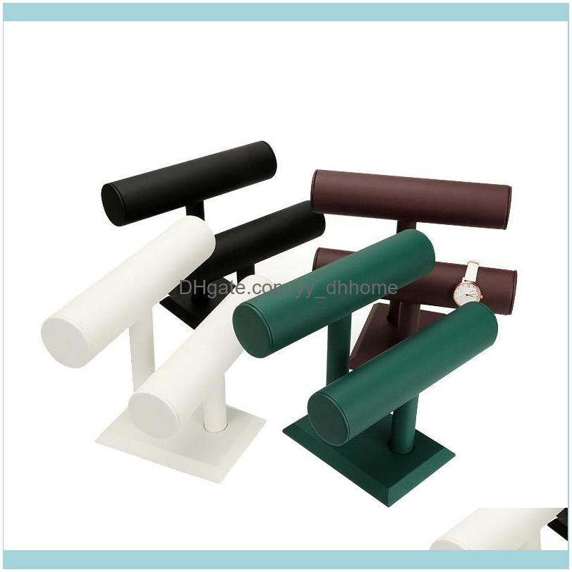 

Packaging & Jewelry4Pcs Jewelry Display Stand Shoot Props Double-Layer T-Shaped Pu Bracelet Watch Headband Pouches, Bags Drop Delivery 2021
