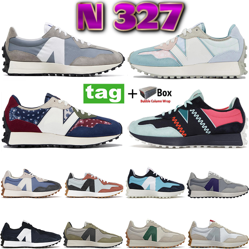 

Classic 327 running shoes Paisley Pack Pastel Navy denim Rain Cloud Violet Leaf Green Mystic Purple grey blue Black Castlerock men women sports neakers, Bubble wrap packaging