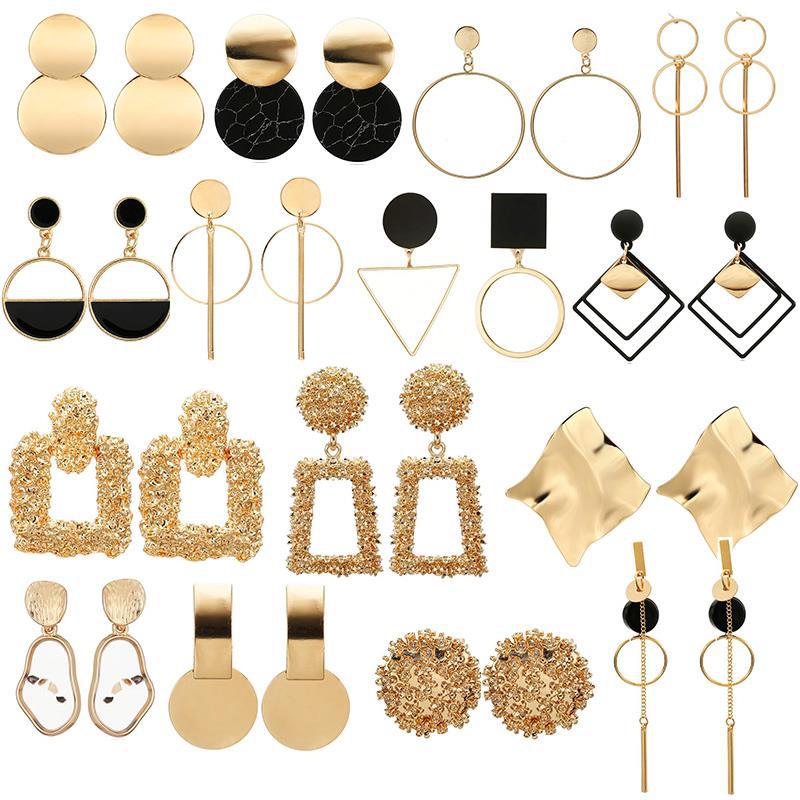 Fashion Charm Statement Earings Big Geometric Round Earrings For Women Hanging Dangling Earrings Drop Earing Modern Female Jewelry-image-745891914