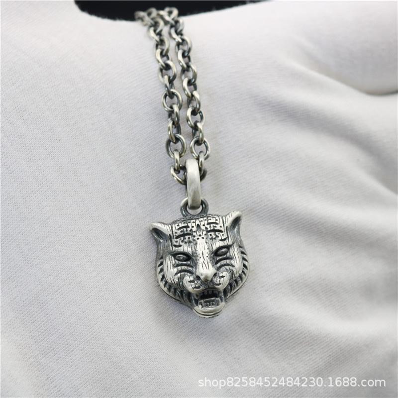 

Pendant Necklaces Fashion Brand Taiyin Old Domineering Men's Tiger Head Personality Punk And Women's