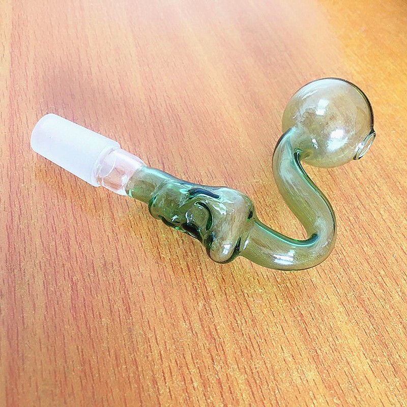 

Multi-Color Curved pyrex Glass bowl Oil burner pipe Skull shape Bucket Nails 14mm 19mm male female joint smoking pipes