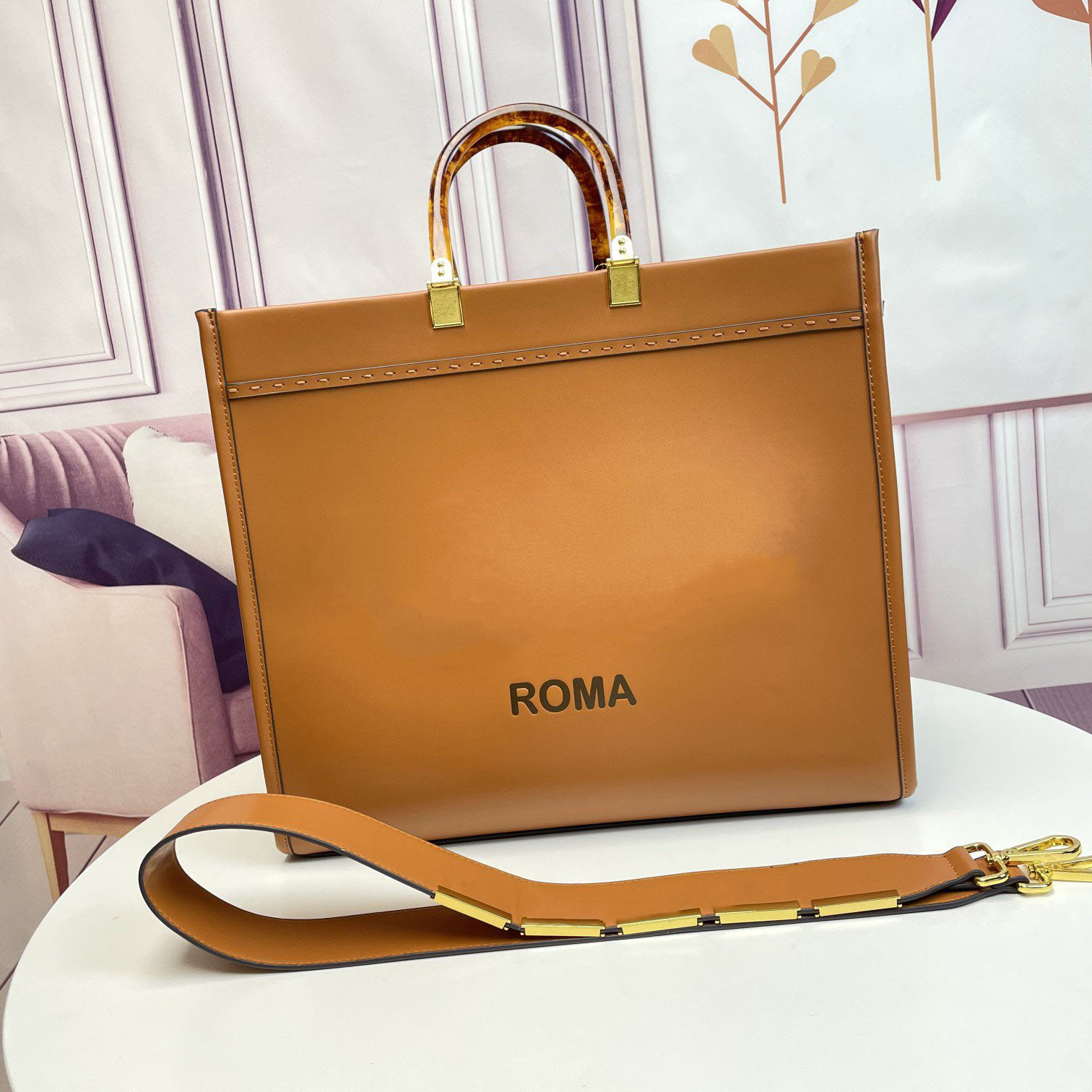 

Designer Bags Sunshine Tote Women Fashion Handbag Leather Beach Totes with Serial Number Dust Bag, Grey