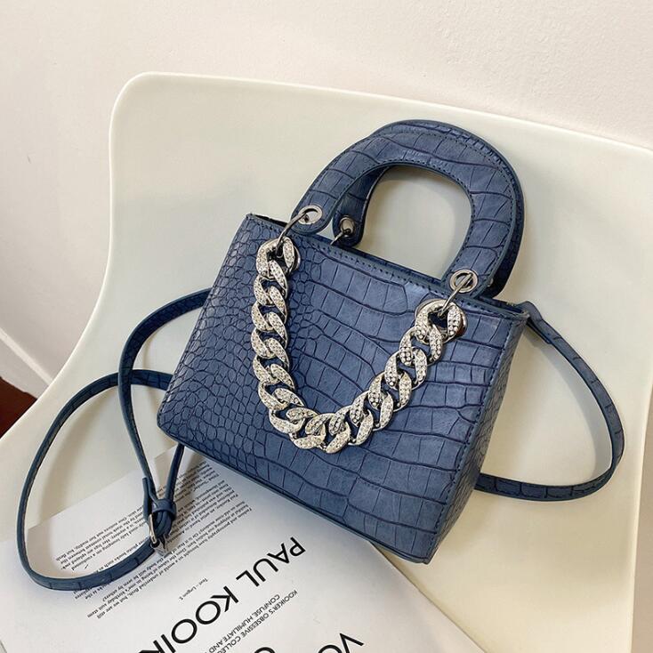 

Factory wholesale women bag sweet ladies embossed shoulder bag small fresh Alligator handbag street trends Chains Diamonds bags