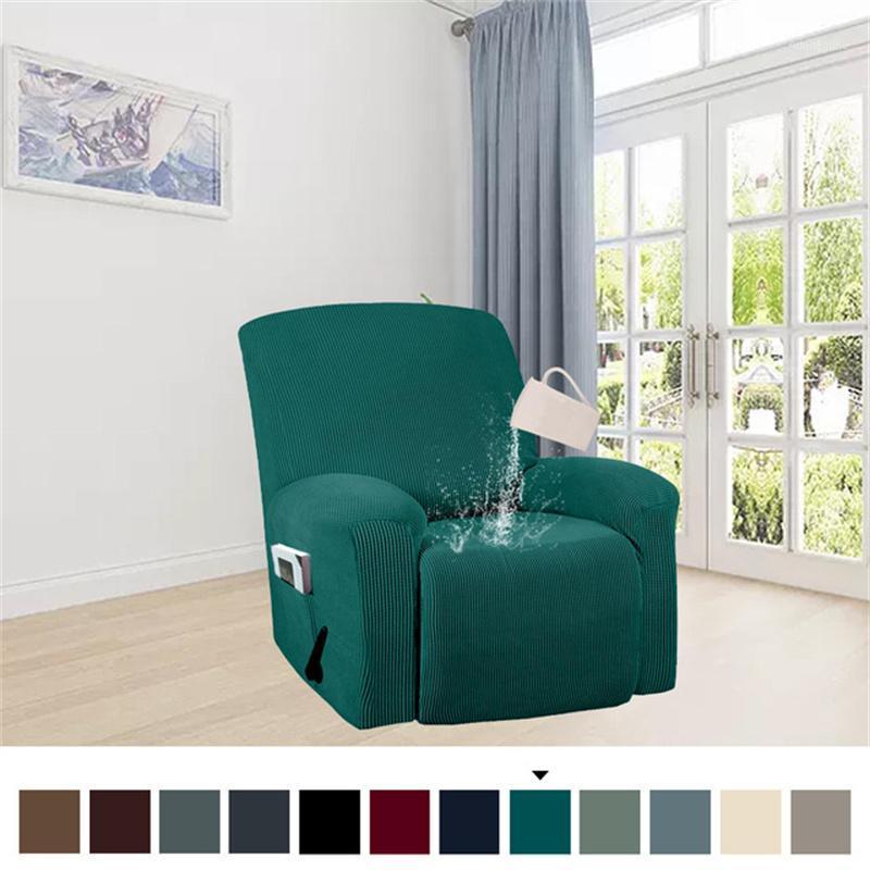 

Chair Covers Jacquard Recliner Cover Stretch Sofa Living Room Loungers Slipcover Solid Armchair Protector