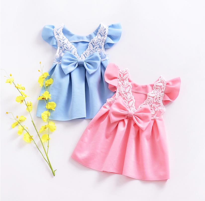 

Ins Baby Girl Clothes Lace Toddler Princess Dresses Big Bow Girls Dress Backless Children Dresses Boutique Baby Clothing DW5091, As follows