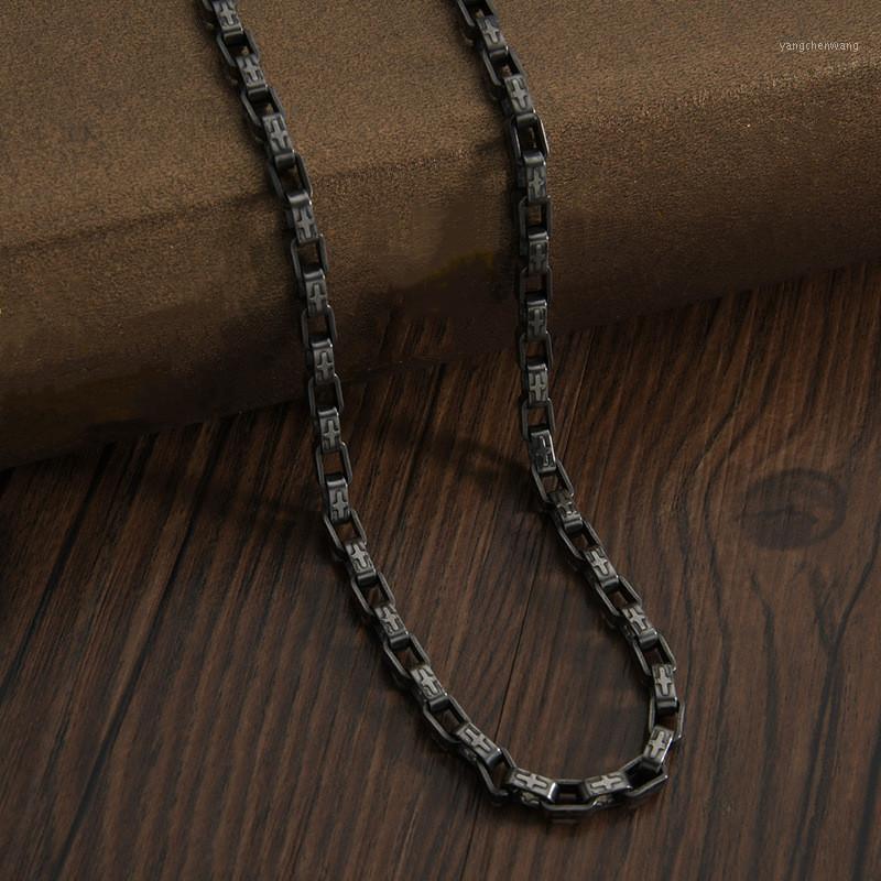

Chains Thick Stainless Steel Vintage Necklace Men Black Cuban Chain Retro Male Fashion Jewelry Gift For