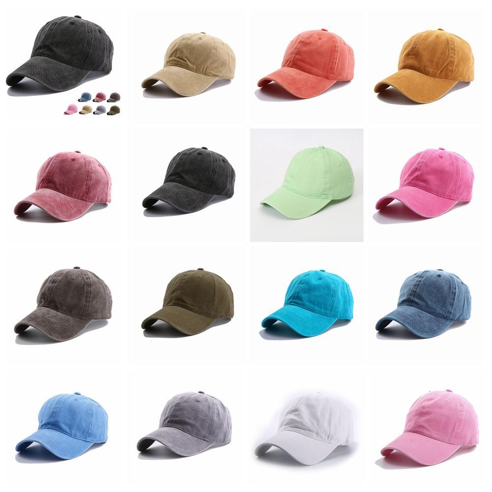 

15styles Solid plain Baseball cap ladies washed cotton outdoor men women sunhat hat cap snapback party favor FFA4081