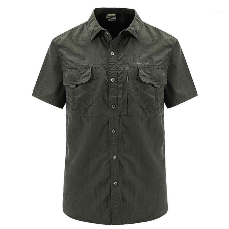 

Men's Casual Shirts Anniversary Sale Shirt Fashion 2021 Button Down With Pocket Outdoor Quick Dry Mens Fishnet, Army green