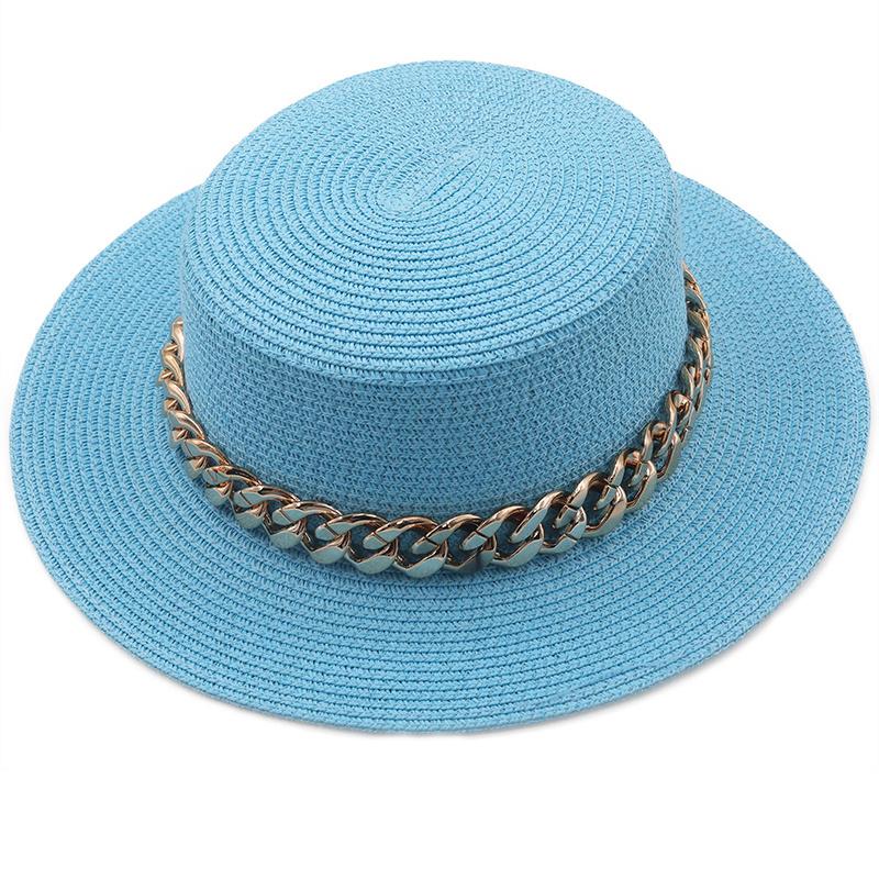 

Wide Brim Hats Summer Women's Boater Beach Hat Side Female Casual Panama Lady Classic Flat Bowknot Straw Sun Girls Fedora, Red