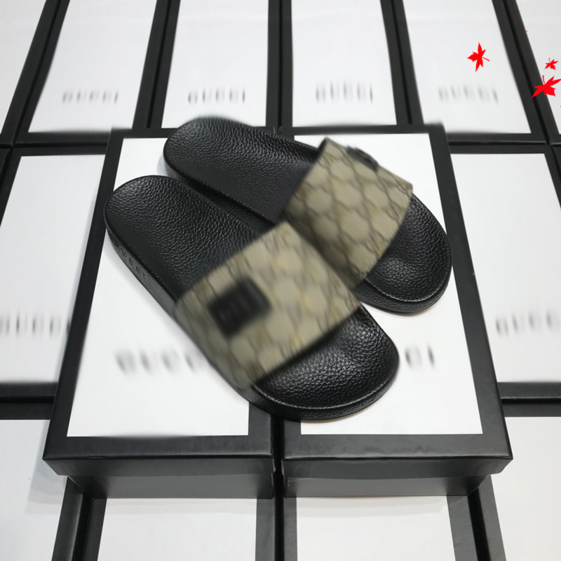 

2021 Slipper Designer Slide Summer sandals Fashion Men Beach Indoor Flat Flip Flops Leather luxurys Shoes mens Slippers with box Size 39-45 -H193, White