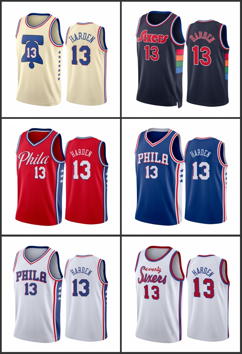 

Men Philadelphia 76ers''James Harden 2022 Trade 75th Anniversary City Jersey, Black