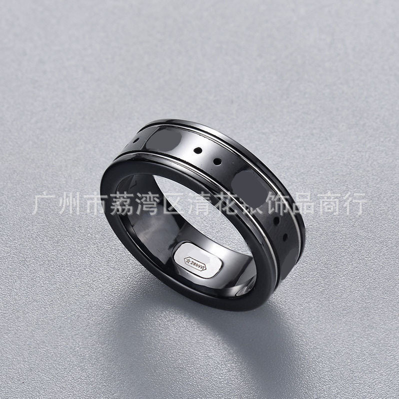 

Rings Two G gujia bla and white ceramic ring for lovers, Silver