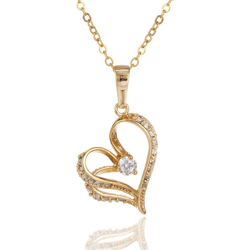 Chokers Kuniu Heart Choker Pendant Necklace For Women Alloy Metal Material Romantic Lovely Wedding Anniversary Jewelry-image-699452484