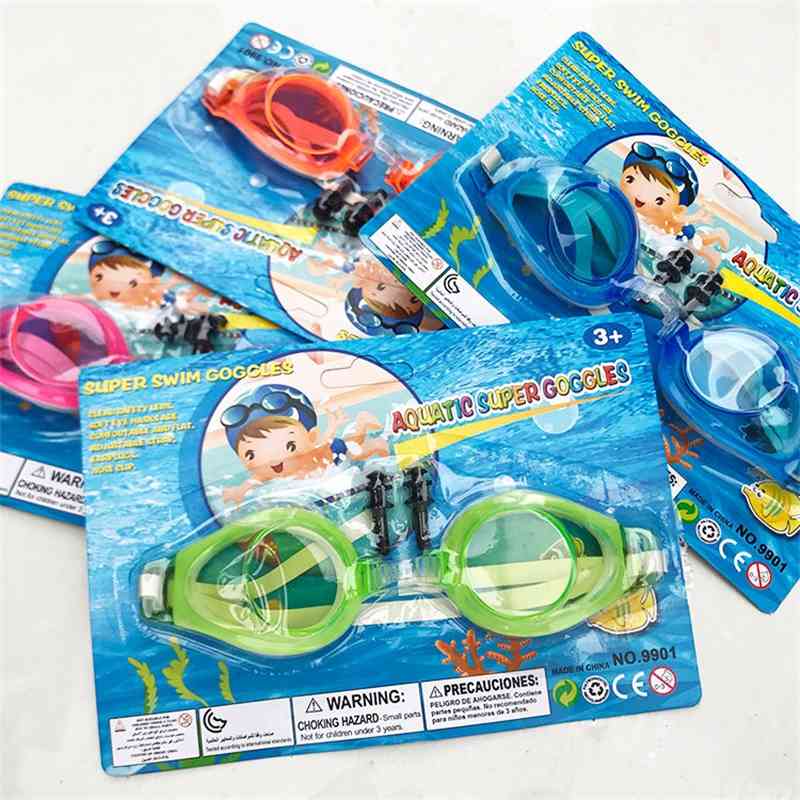 

Children's multicolor paper card set children's cheap swimming goggles send earplugs