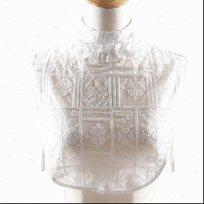 

ornaments european lace small women blouses lolita sweater fake collar temperament retro refined wild printing embroidery decorative, White