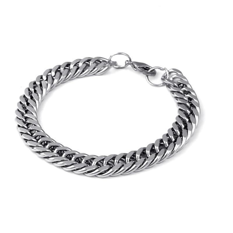 

Link, Chain POTCET Men's Stainless Steel Cuban Titanium Bracelet Geometric Fashion Retro Hip Hop Party Jewelry
