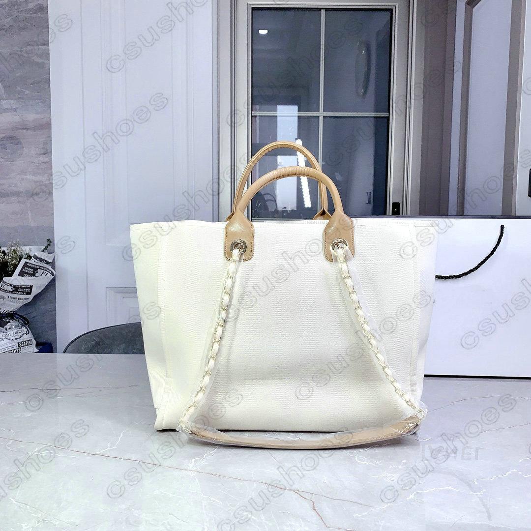

Classic Deauville Denim Bags Chain Tote Wool Felt Large Designer Canvas Shopping Bag Leather Chains Handbag Brand Luxurys Womens Oversize Pearl, No bag