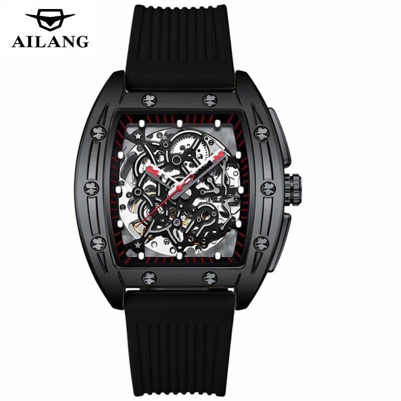 

Tourbillon Mechanical Business Watches Skeleton Dial Men Automatic Watch Man Sports Military Clock Erkek Kol Saati Wristwatches, Rubber strap 06