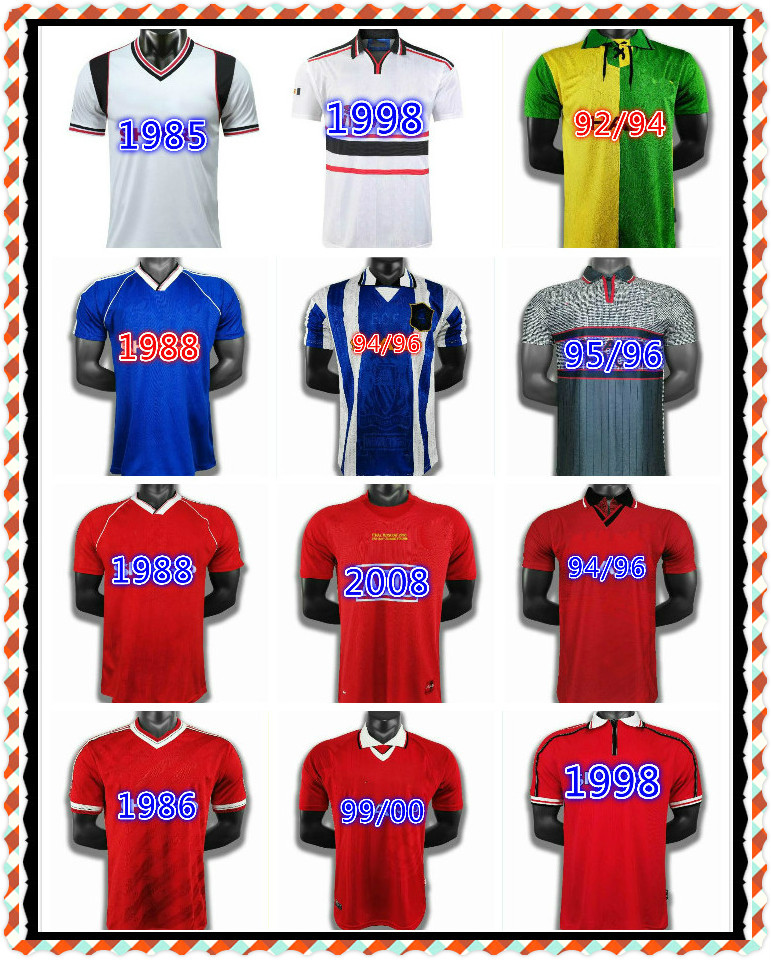 

Man 84 08 90 92 94 Manchester Retro BECKHAM CANTONA Soccer Jersey 1998 RONALDO KEANE SCHOLES football shirt
