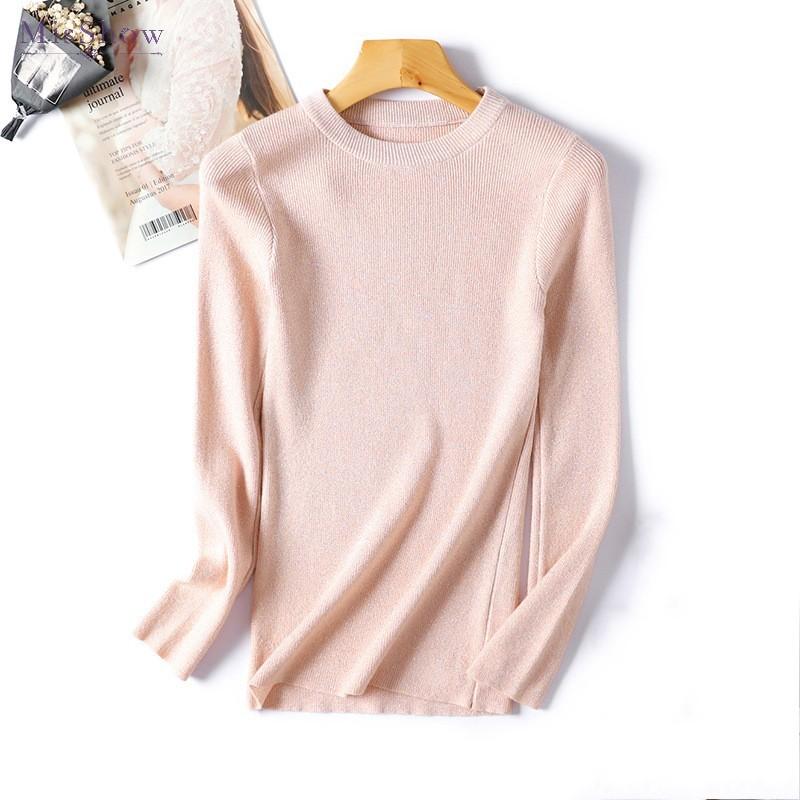 

Women's Sweaters Women Sweater Autumn Long Sleeve Knitted Pullover Solid Slim Fit Jumper Knitwear Tops Winter Clothes, White