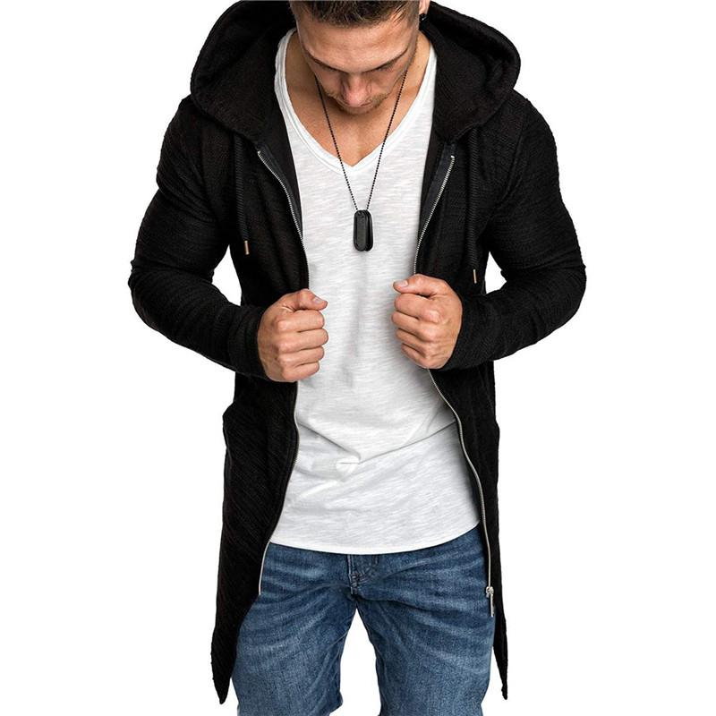 

Men's Trench Coats 2021 Spring Autumn Men Hooded Teen Casual Slim Solid Windbreaker Jacket Outwear Zipper Thin Coat Swallowtail Tops, Tan;black
