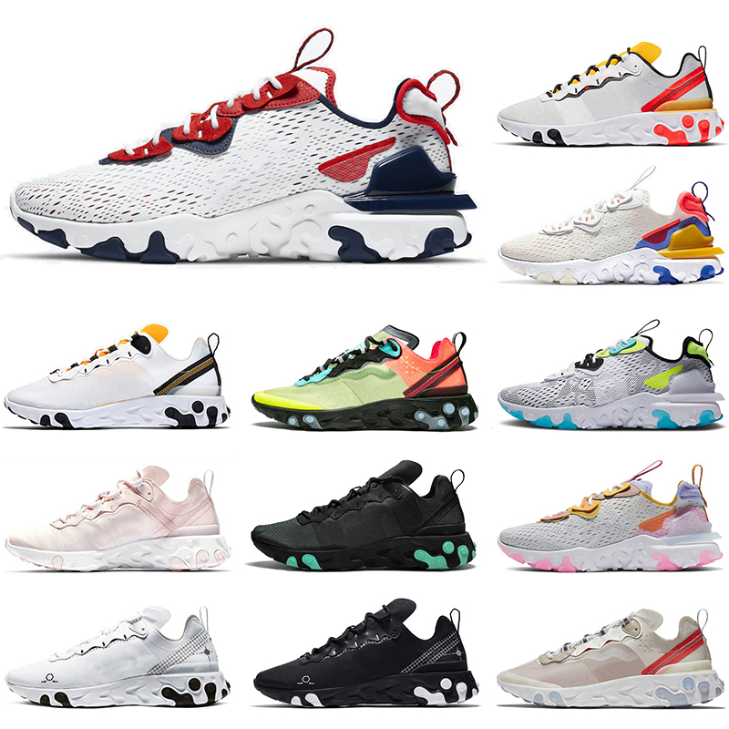 

Nlke React Vision Worldwide Pack Running Shoes Triple White Black Iridescent Mens Women EPIC ELEMENT 55 Undercover 87 Tennis Sneakers Sports Trainers