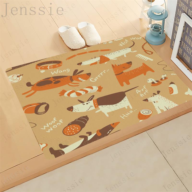 

Carpets Welcome Doormats Kitchen Mats Cartoon Dog Pet Happy Dachshund Porch Entrance Bedroom Balcony Bath Livingroom Kid Fun Rug