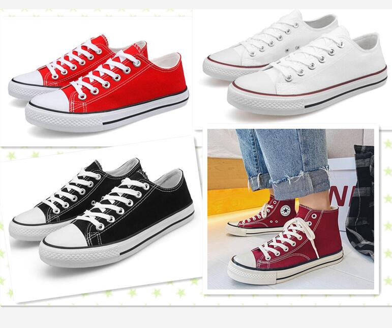

2021 Hot sell Classic design Star woman man Low High canvas shoes Lovers students Skateboardd shoes with dust dag card Free transshipment C819, With logo choose you like photo