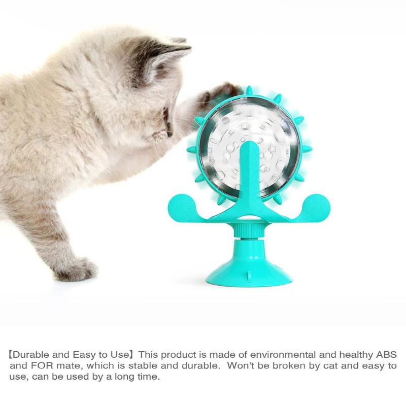 

Rotating Windmill Toy Dispensing Cat With Suction Cup Automatic Toys Safe Spiller Pet