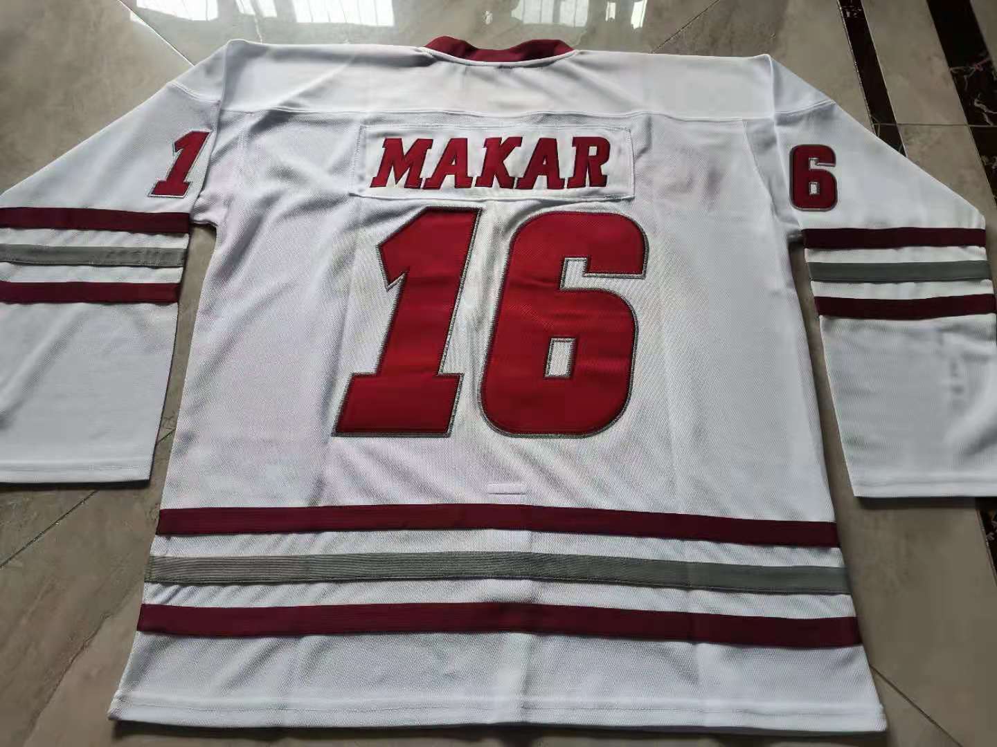 

rare Hockey Jersey Men Youth women Vintage Massachusetts Cale Makar Size S-5XL custom any name or number, Wine red youth s-xl
