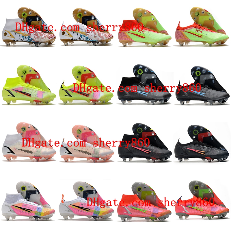 

2021 Soccer Shoes Mercurial Superfly VIII Elite SG PRO Anti Clog LOW high ankle mens Football Boots Neymar Cristiano Ronaldo CR7 cleats, As picture 4