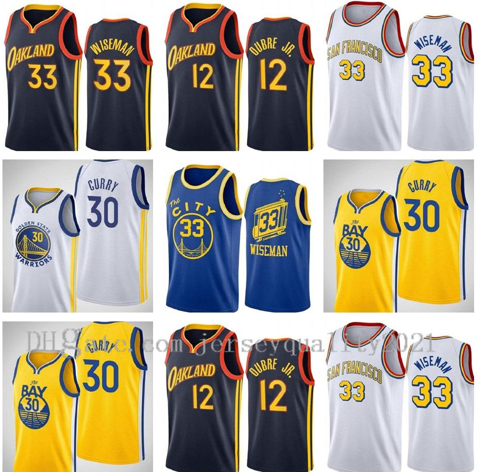 

Men Women Kids Youth Basketball Jerseys James 33 Wiseman Stephen 30 Curry Kelly 12 Oubre Jr. Jersey City Navy Black Yellow Blue White S-2XL, Black;red