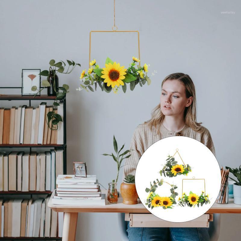 

Party Decoration 3 Pcs Wall Hanging Garland Decor Fake Sunflower Wreath Festival