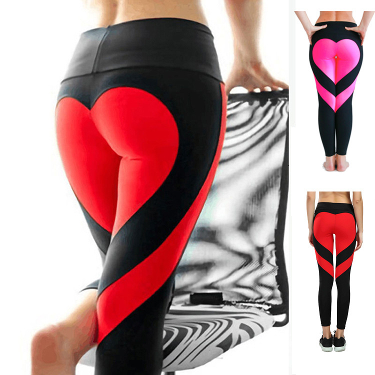 

Leggings Heart Shaped Exercise Fitness Leggings, High Waist Abdomen, Thin, Moisture Absorption and Sweat Wicking Yoga for Women, Black