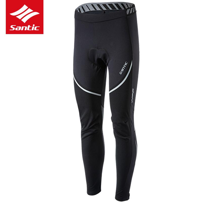 

Racing Pants Santic Men Cycling Windproof Warm Fleece Winter Autumn MTB Road Long Reflective Bicycle Sports Trousers -3XL Size, Asian size-m9c04110