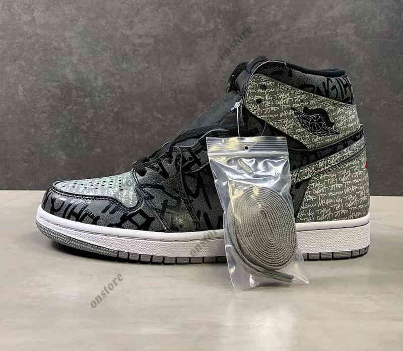 

1 High OG Rebellionaire Mens Basketball Shoes womens 1s Black White-Particle Grey outdoor Running Sports 555088-036 Sneakers With OriginalAll-star sneakers