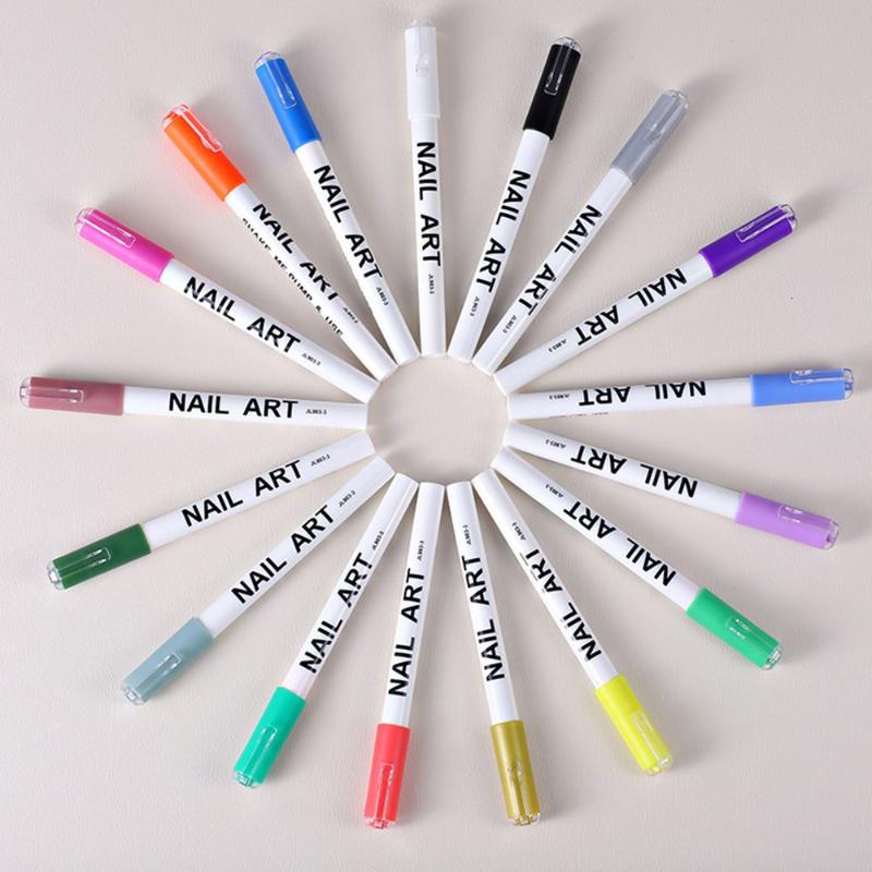 

Nail Gel Painting Long Lasting Accessories Semi Permanent Doodle Pen Art Manicure Graffic Brush, Red;pink