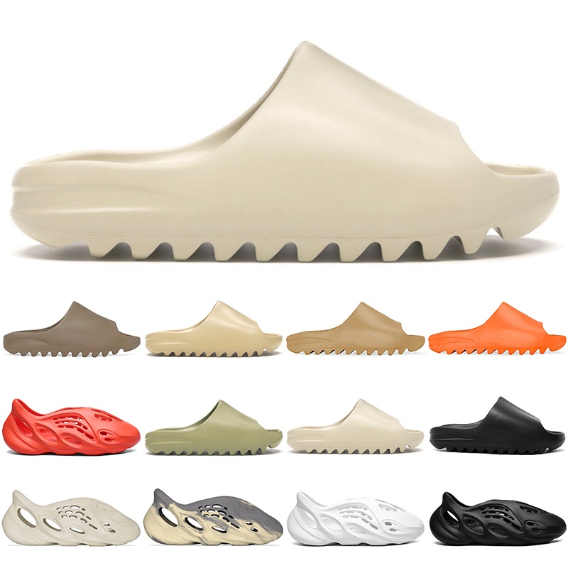 

2021 Kanye Sandals Children Kids Slides Slipper Shoes Triple Black White Red Resin Bone Desert Sand Mens Womens Slippers Size 32-47, #5 resin 32-47