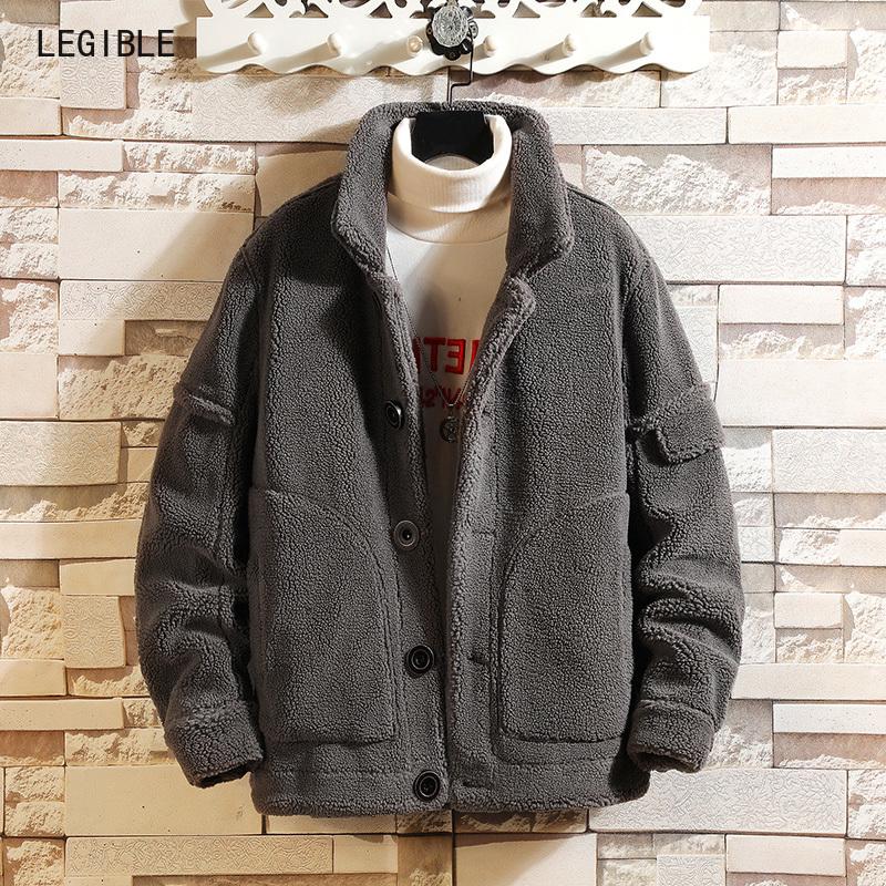 

Men's Down & Parkas LEGIBLE 2022 Winter Jacket Men Loose Parka Fashion Thick Warm Solid Mens Jackets And Coats Flleece, Black