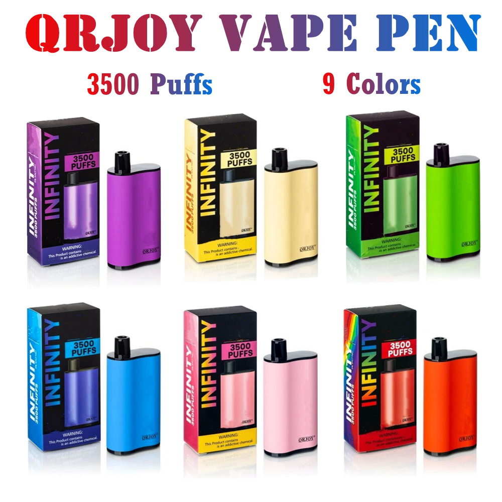 

Infinity QRJOY Disposable Vape Pen Device 3500 Puffs E Cigarette Adjustable Vaporizer 950mAh Battery With 10 Colors Electronic Puff XXL